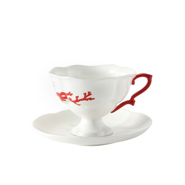 ロシア食器 インペリアル・ポーセリン シートレジャーズ ティーカップ＆ソーサー 220ml スターフィッシュ