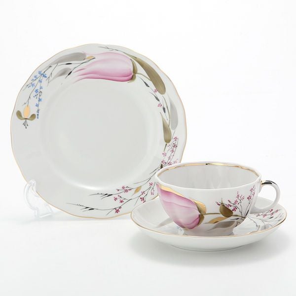 ロシア食器 インペリアル・ポーセリン チューリップ 3ピースセット