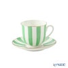 ロシア食器 インペリアル・ポーセリン インペリアルストライプ カップ＆ソーサー グリーン 180ml
