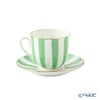 ロシア食器 インペリアル・ポーセリン インペリアルストライプ カップ＆ソーサー グリーン 180ml