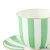 ロシア食器 インペリアル・ポーセリン インペリアルストライプ カップ＆ソーサー グリーン 180ml