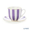 ロシア食器 インペリアル・ポーセリン インペリアルストライプ カップ＆ソーサー パープル 180ml