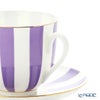 ロシア食器 インペリアル・ポーセリン インペリアルストライプ カップ＆ソーサー パープル 180ml