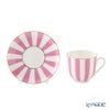 ロシア食器 インペリアル・ポーセリン インペリアルストライプ 3ピースセット ピンク 180ml