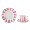 ロシア食器 インペリアル・ポーセリン インペリアルストライプ 3ピースセット ピンク 180ml