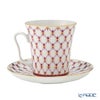 ロシア食器 インペリアル・ポーセリン ブルース（ピンクネット） マグ＆ソーサーセット 360ml NEW