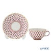 ロシア食器 インペリアル・ポーセリン ブルース（ピンクネット） ティーカップ＆ソーサー 250ml New
