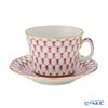 ロシア食器 インペリアル・ポーセリン ブルース（ピンクネット） ティーカップ＆ソーサー ユース 250ml