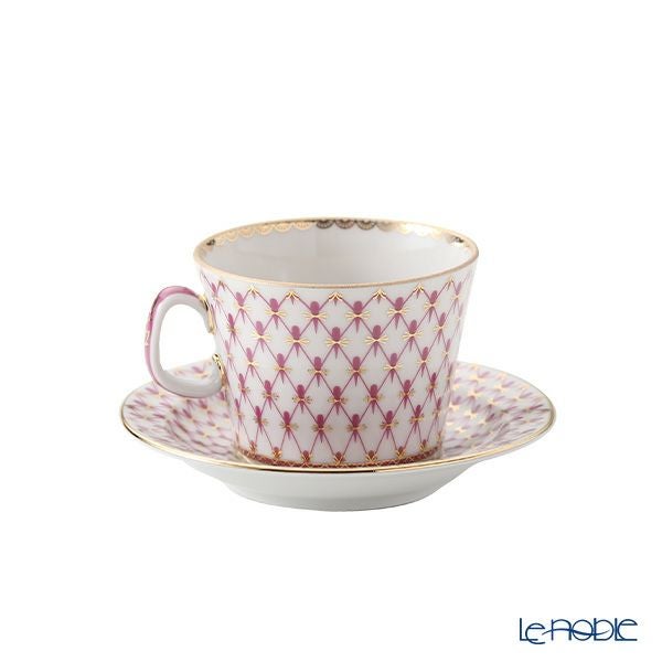 ロシア食器 インペリアル・ポーセリン ブルース（ピンクネット） 3ピースセット ユースシェイプ