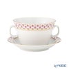 ロシア食器 インペリアル・ポーセリン ブルース（ピンクネット） スープカップ＆ソーサー ユース 170ml