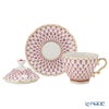 ロシア食器 インペリアル・ポーセリン ブルース（ピンクネット） ティーカップ＆ソーサー 250ml（ふた付）New