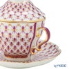ロシア食器 インペリアル・ポーセリン ブルース（ピンクネット） ティーカップ＆ソーサー 250ml（ふた付）New