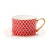ロシア食器 インペリアル・ポーセリン スカーレット ティーカップ＆ソーサー 250ml レッド
