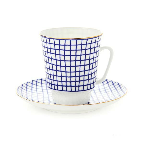 ロシア食器 インペリアル・ポーセリン ムード ティーカップ＆ソーサー ツウィード（メイ） 165ml