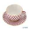 ロシア食器 インペリアル・ポーセリン ブルース（ピンクネット） コーヒーカップ＆ソーサー 140ml