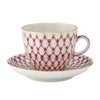 ロシア食器 インペリアル・ポーセリン ブルース（ピンクネット） コーヒーカップ＆ソーサー 140ml
