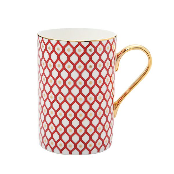 ロシア食器 インペリアル・ポーセリン スカーレット マグカップ No.2 ホワイト 400ml