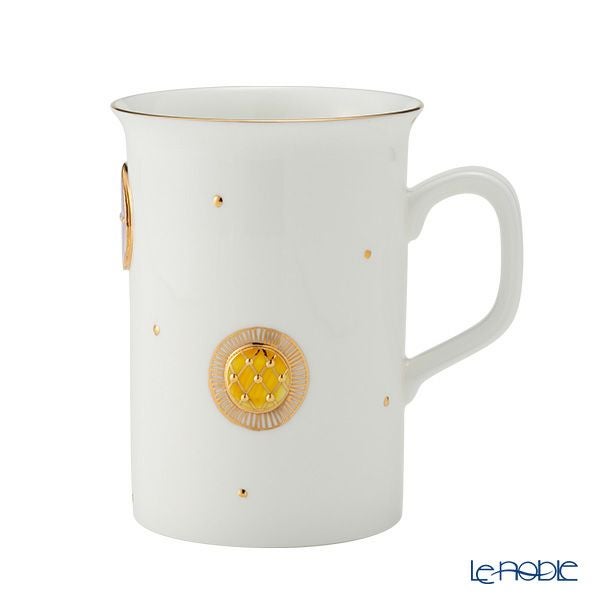 イエシア ジオメトリーゴールド マグカップ イエロー／バイオレット 270ml