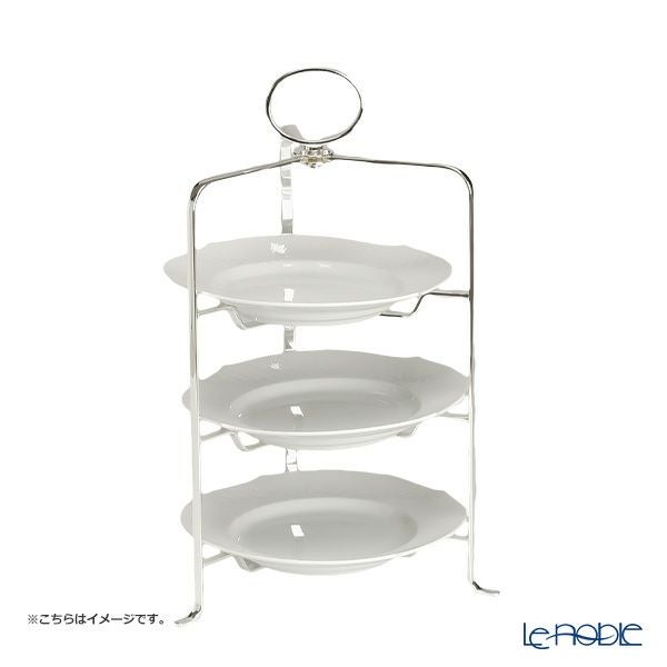 早川シルバー 折りたたみティースタンド シンプル 3段 プレート 23cm用 C19-30【洋白】