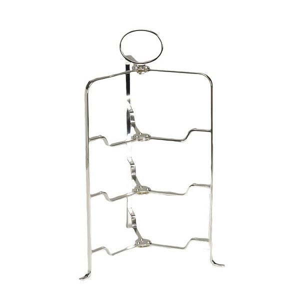 早川シルバー 折りたたみティースタンド シンプル 3段 プレート 23cm用 C19-30【洋白】