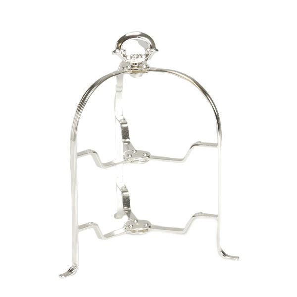 早川シルバー 折りたたみティースタンド デコ 2段 プレート 16cm用 19-70【洋白】