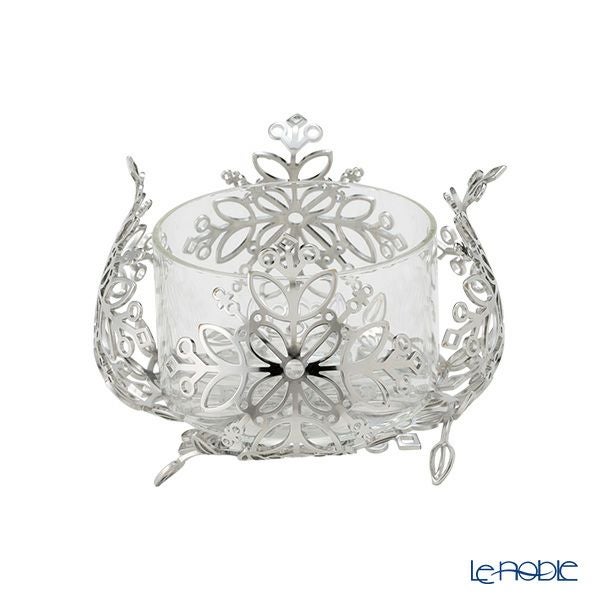 ディ・エクリュデザイン ローザバスケット 花 T0402 15cm ステンレス製 ガラス付（取り外し可能）