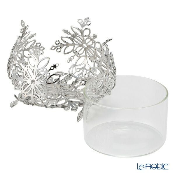 ディ・エクリュデザイン ローザバスケット 花 T0402 15cm ステンレス製 ガラス付（取り外し可能）