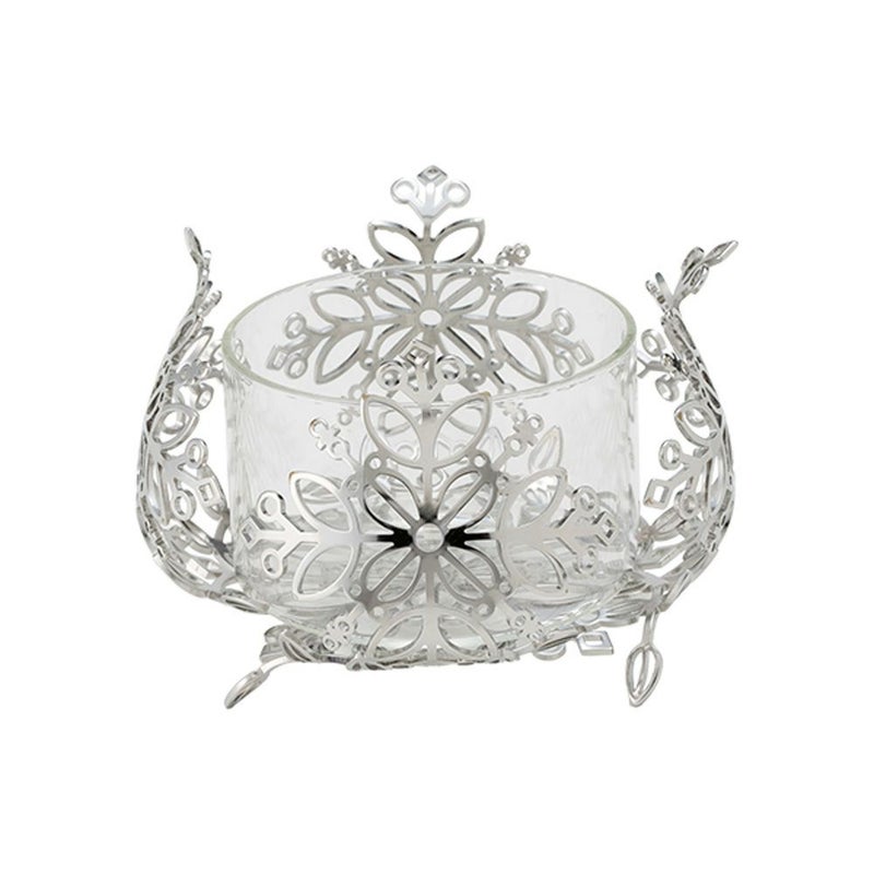 ディ・エクリュデザイン ローザバスケット 花 T0402 15cm ステンレス製 ガラス付（取り外し可能）