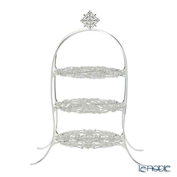 ディ・エクリュデザイン クロススタンド 3段 M ローザ T0501 直径27×高さ46cm ステンレス製 ローザ／つる草／花 【折りたたみ式】