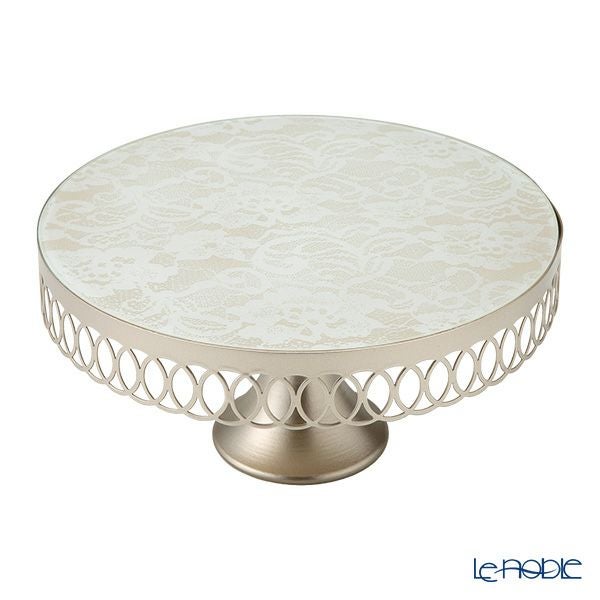 メッツァルーナ ケーキスタンド ホワイト／ゴールド M 25cm