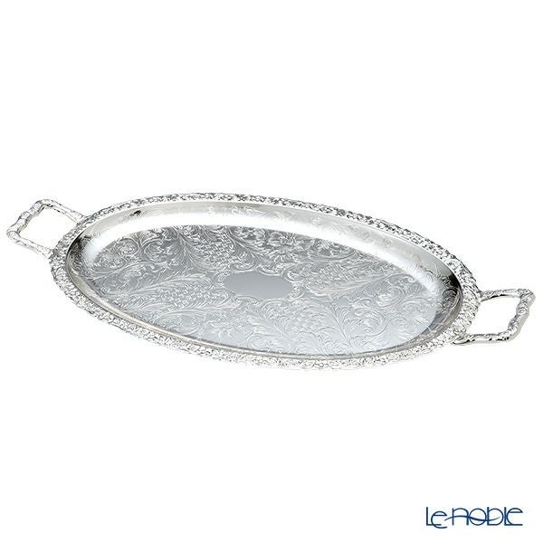クイーン アン QUEEN ANNE（イギリス製銀メッキ） オーバルトレイ ハンドル付（ハンドルデザインA） 0／6161A
