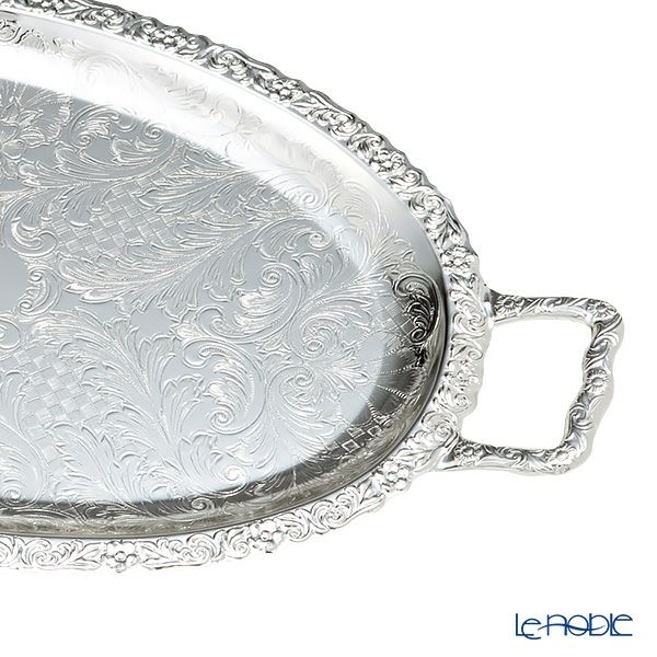 クイーン アン QUEEN ANNE（イギリス製銀メッキ） オーバルトレイ ハンドル付（ハンドルデザインA） 0／6161A