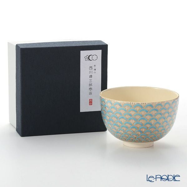 京焼・清水焼 抹茶碗 K0096 金彩青海波 480ml