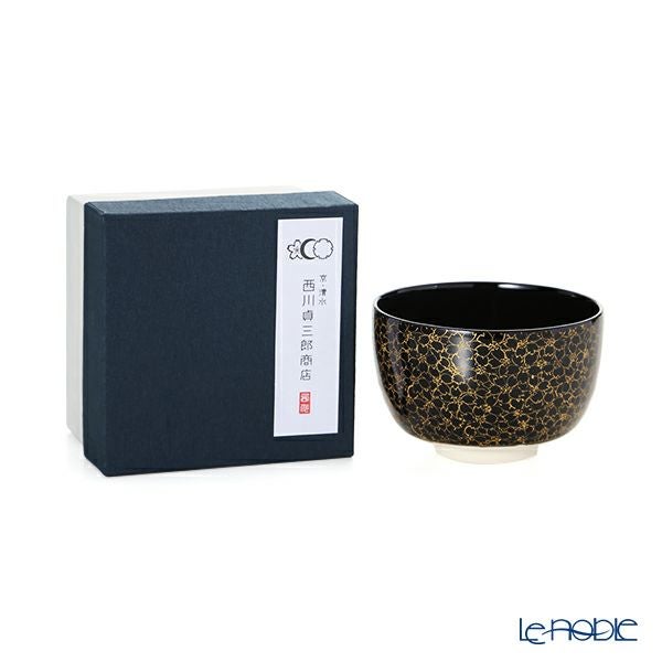京焼・清水焼 抹茶碗（小茶碗） T00142 黒地金彩桜詰