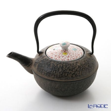 京焼・清水焼 鉄瓶急須・黒 K0108 彩雲錦詰 500ml