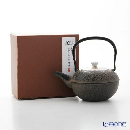 京焼・清水焼 鉄瓶急須・黒 K0108 彩雲錦詰 500ml