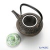 京焼・清水焼 鉄瓶急須・黒 K0112 彩青絵 500ml