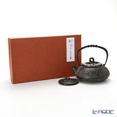 京焼・清水焼 鉄瓶急須 M0132 瓢箪唐草 510ml 鉄蓋付