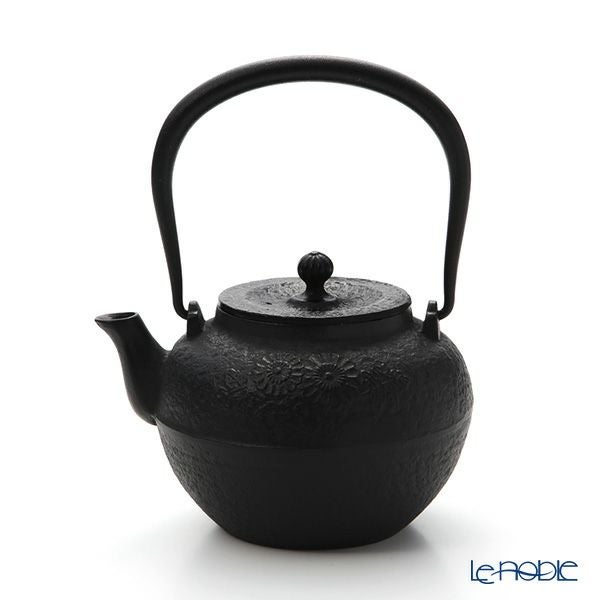 京焼・清水焼 鉄瓶急須 M0175 鉄絵菊花紋 800ml