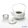 京焼・清水焼 ティーポット（石瓶） K0205 白菊刷毛目銀彩 600ml アルミハンドル