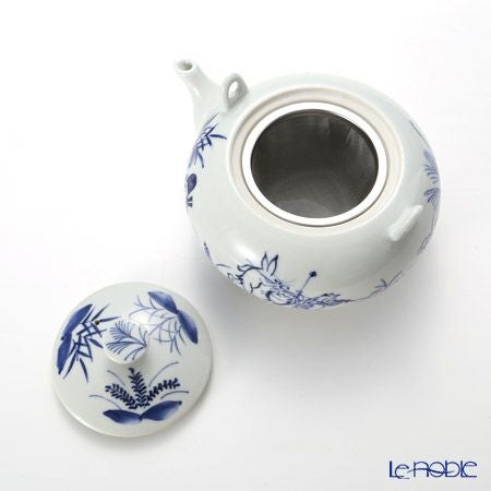 京焼・清水焼 ティーポット（石瓶） S0208 染付高山寺 600ml 藤ハンドル