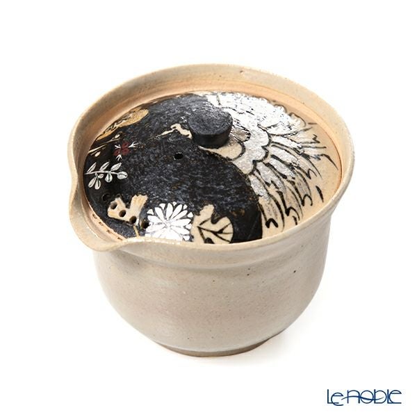 京焼・清水焼 ティーポット（宝瓶） M0299 金銀彩鶴花 250ml