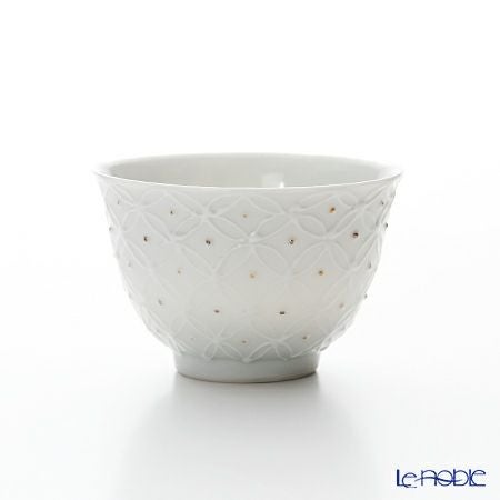 京焼・清水焼 汲出し碗 S0350 白磁金銀彩七宝紋 洸春窯／高島慎一 120ml