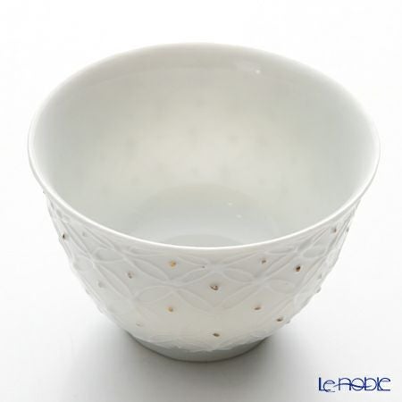 京焼・清水焼 汲出し碗 S0350 白磁金銀彩七宝紋 洸春窯／高島慎一 120ml