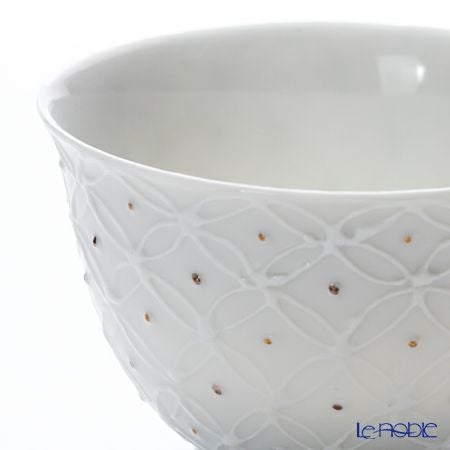 京焼・清水焼 汲出し碗 S0350 白磁金銀彩七宝紋 洸春窯／高島慎一 120ml