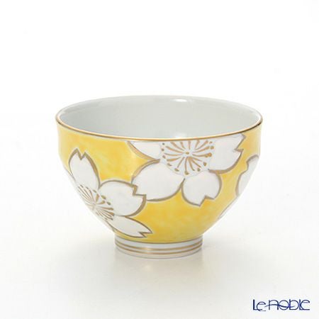 京焼・清水焼 汲出し碗 中 白桜黄地