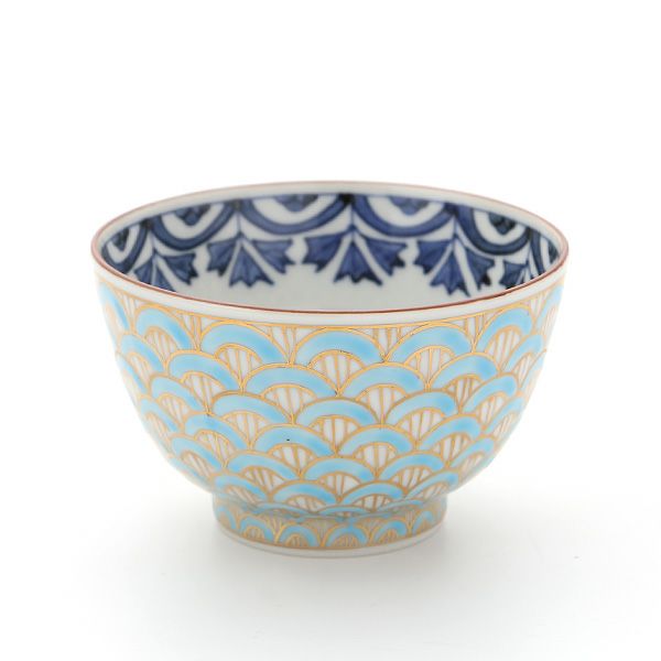 京焼・清水焼 汲出し碗 K0331 金彩青海波 180ml