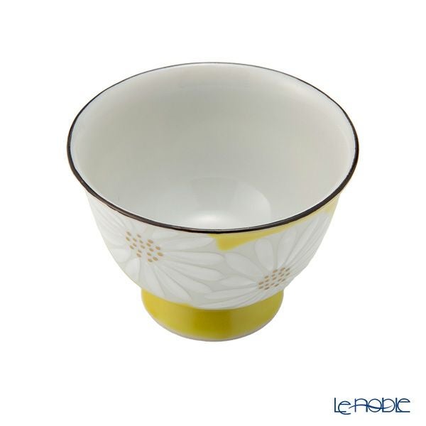 京焼・清水焼 煎茶碗／ぐい呑み 白菊黄地 K09156 50ml