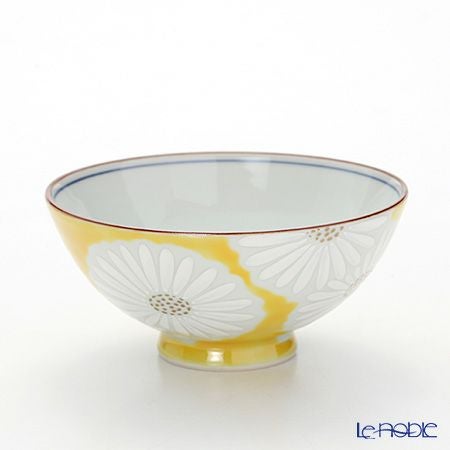 京焼・清水焼 飯碗 白菊黄地 K0504