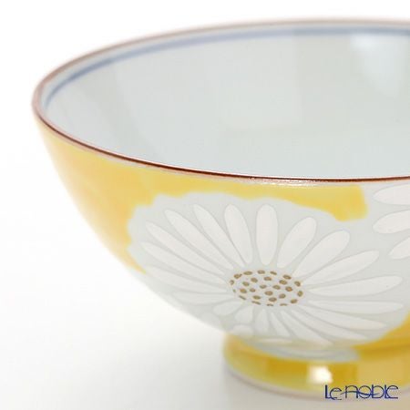 京焼・清水焼 飯碗 白菊黄地 K0504